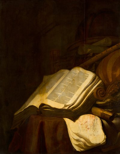 Still-life with Books and Musical Instruments by Jan Vermeulen